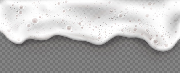 Free vector beer foam isolated on transparent.