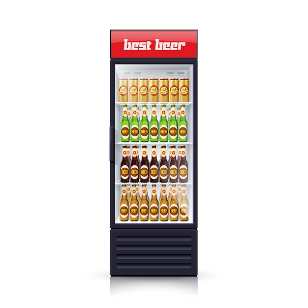 Beer Fridge Dispenser Realistic Illustration Icon