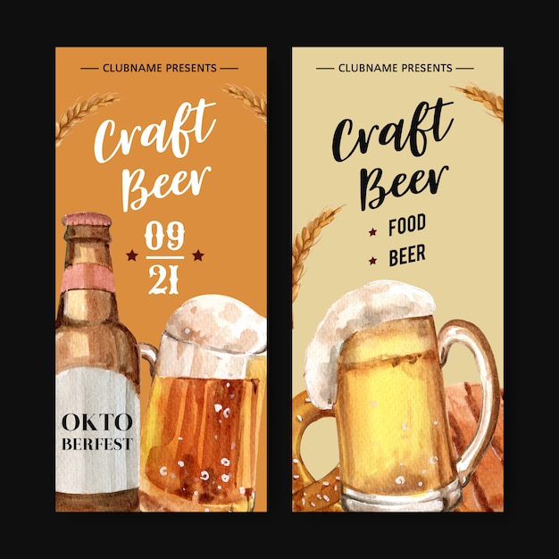 Free vector beer in glass flyer for oktoberfest in munich design