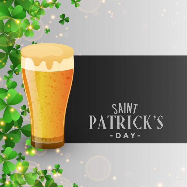 Beer glass st patricks day background