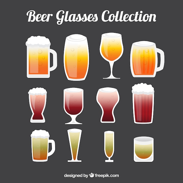 Free vector beer glasses set