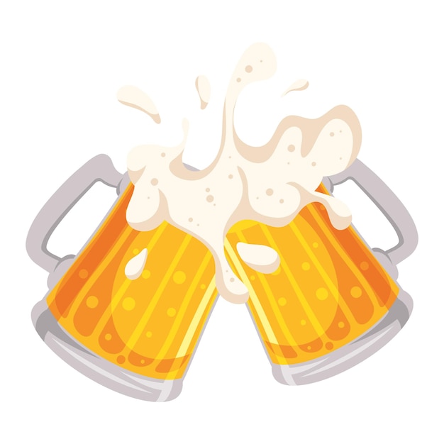 Free vector beer glasses with foam