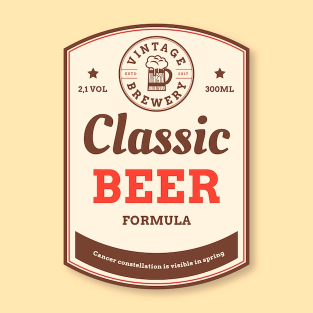 Beer house brewery label template