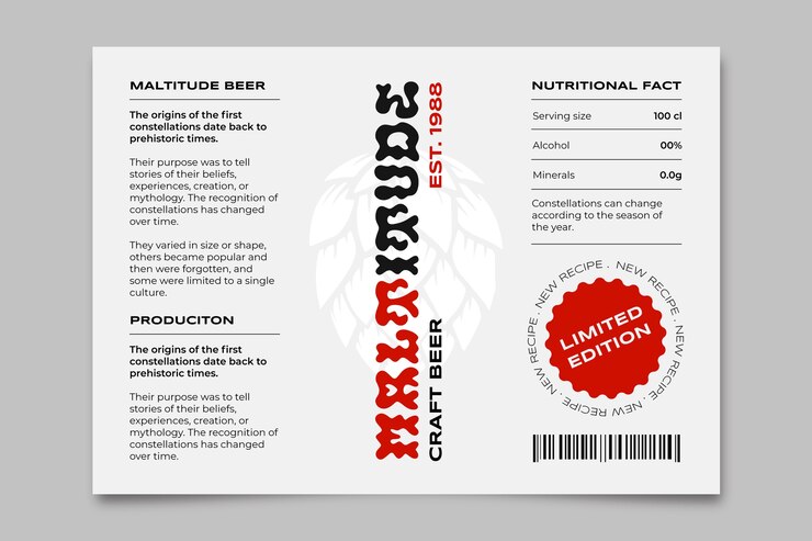 Free Vector beer label template design