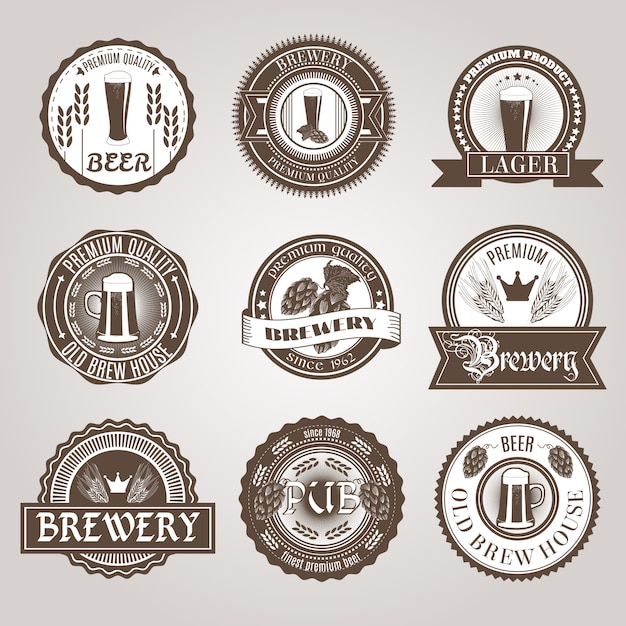 Free vector beer labels set black