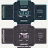 Free vector beer labels with geometric background
