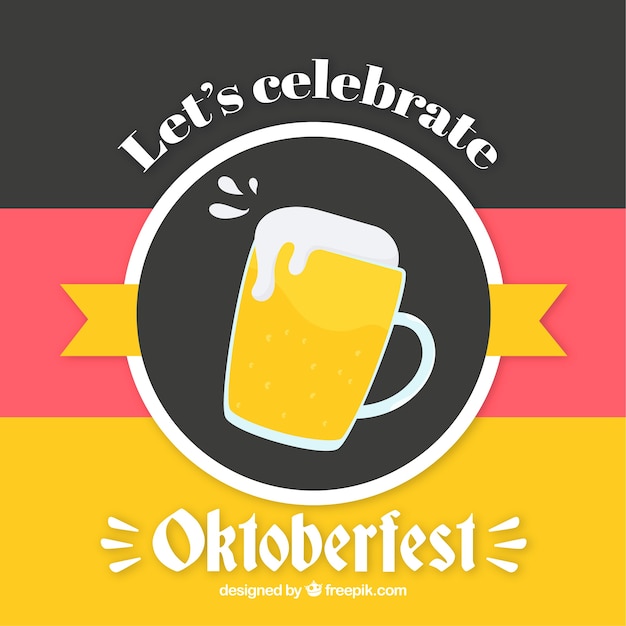 Free vector beer mug and german flag colors