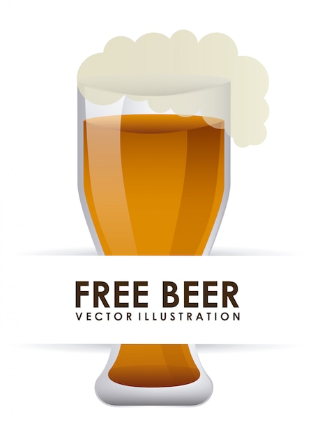 Free vector beer mug over white