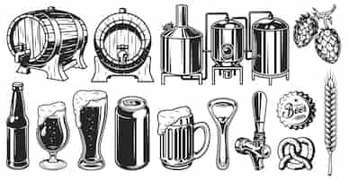 Free vector beer object set