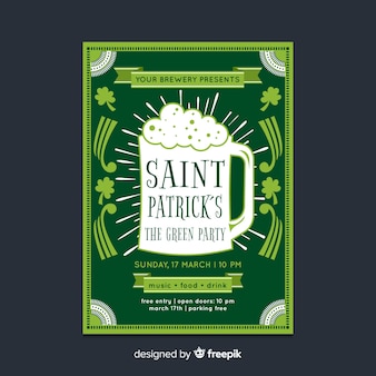 Beer silhouette st patrick's party poster