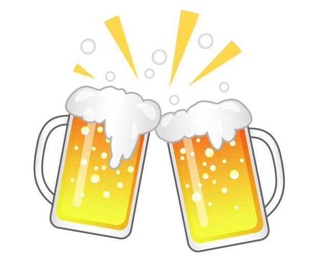 Beer Toast Vector Illustration Isolated On A White Background