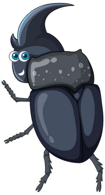 Vettore gratuito un personaggio dei cartoni animati dello scarabeo isolato
