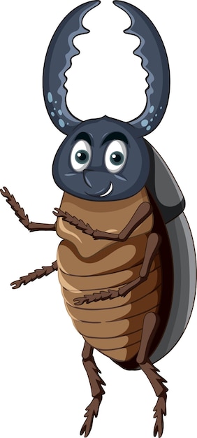 Vettore gratuito un personaggio dei cartoni animati dello scarabeo isolato