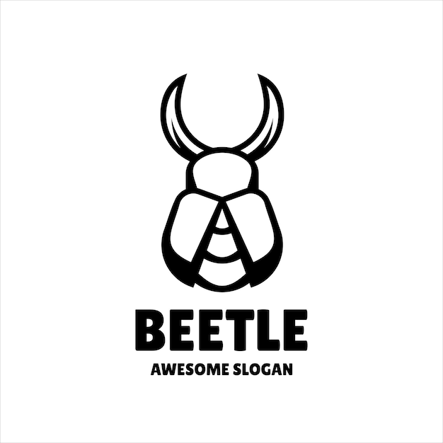 Free vector beetle simple mascot logo design illustration