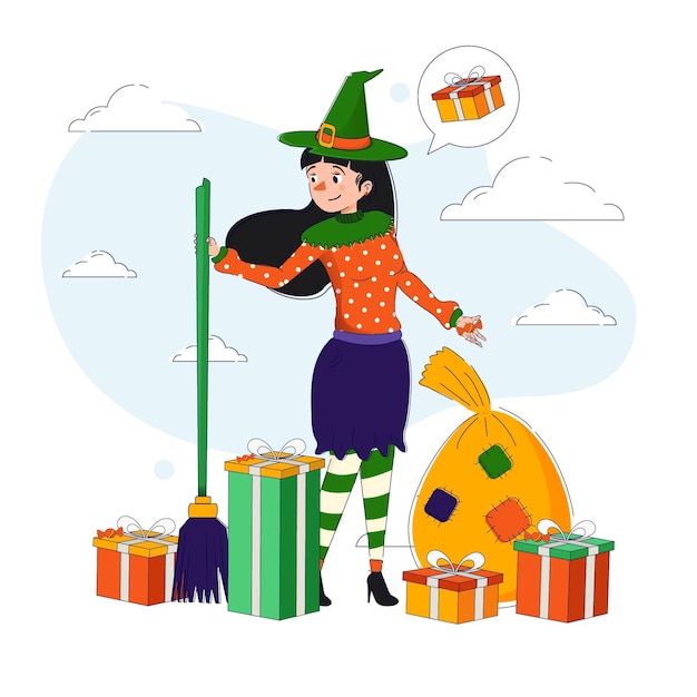 Befana in flat design