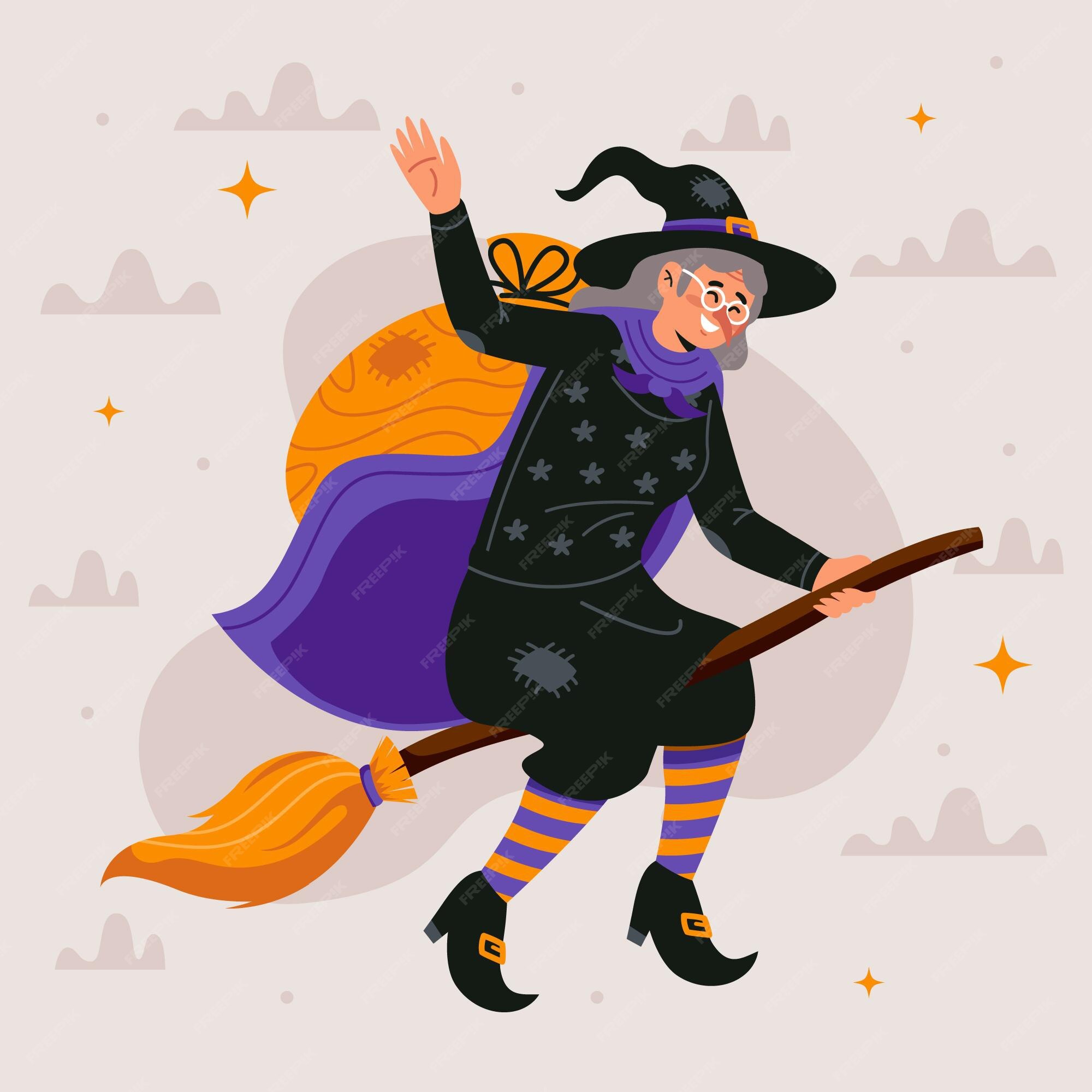 Befana Flat Vector Design Illustration Stock Illustration