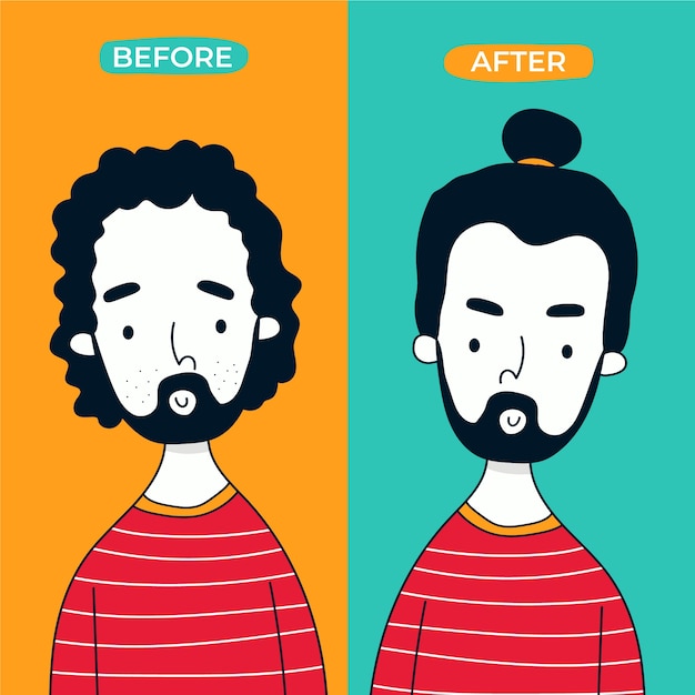 Free vector before and after person illustrated