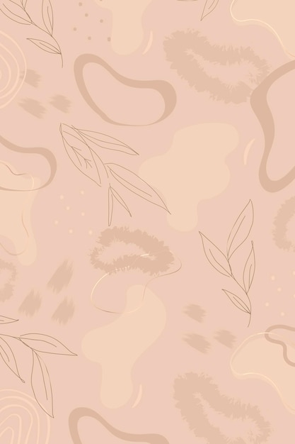 Beige botanical patterned background