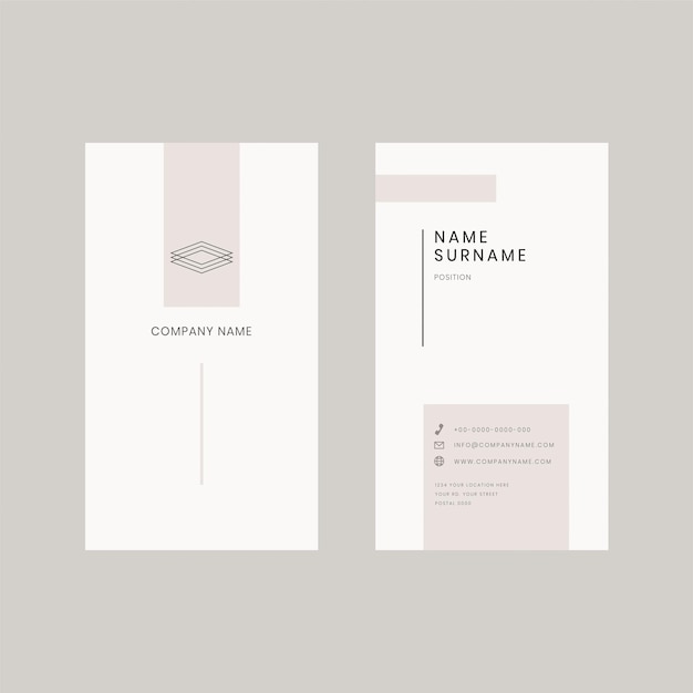 Free vector beige business card  editable template