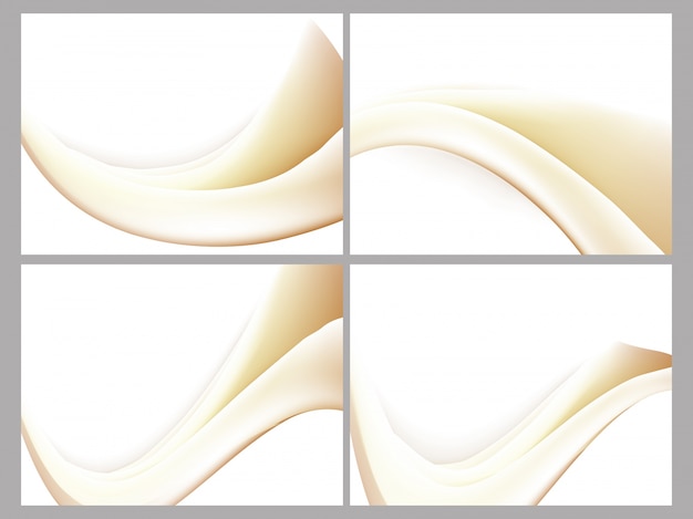 Free vector beige color waves collection.