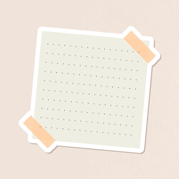 Free vector beige dotted notepaper journal sticker vector