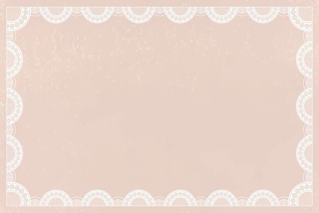 Beige frame background, classic lace design vector