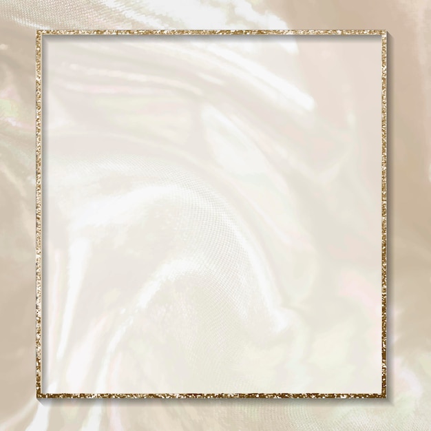 Beige and gold glitter frame