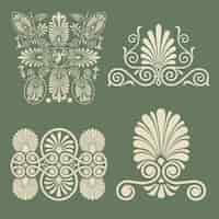 Free vector beige greek ornamental element set