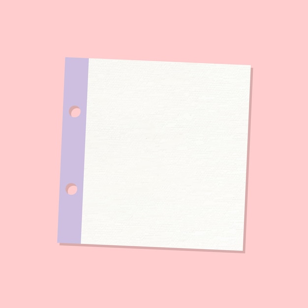 Beige hole punched notepaper journal sticker vector