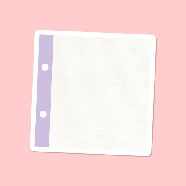 Free vector beige hole punched notepaper journal sticker vector