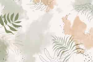 Free vector beige leafy watercolor background vector