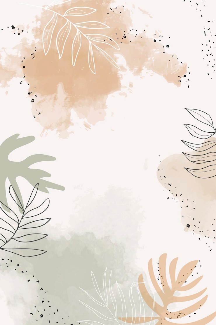 Free Vector beige leafy watercolor background 