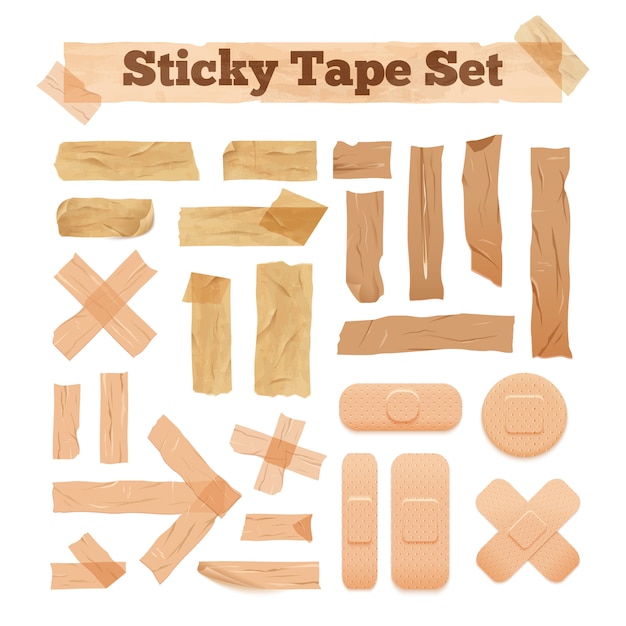 Beige sticky tape set