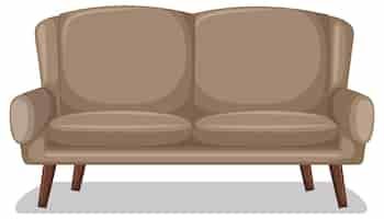 Vettore gratuito divano beige a due posti isolato su sfondo bianco