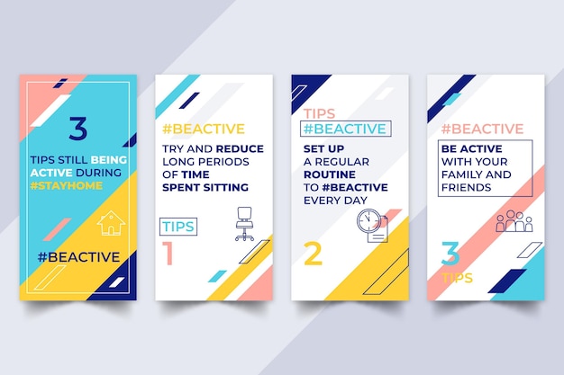 無料ベクター instagramのストーリーをアクティブにするヒント