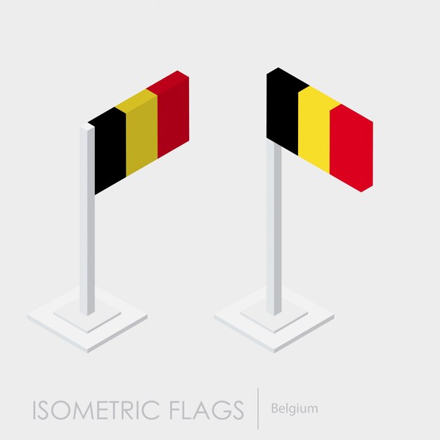 Belgium isometric flag