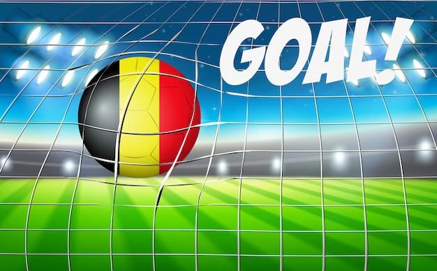 Belgium soccer ball goal concept