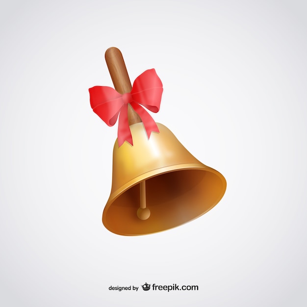 Bell with red ribbon illustration