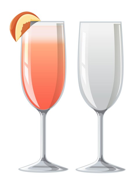 Free vector bellini cocktail in the glass