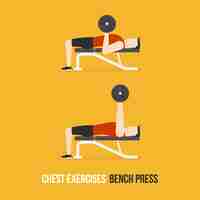 Free vector bench press demostration