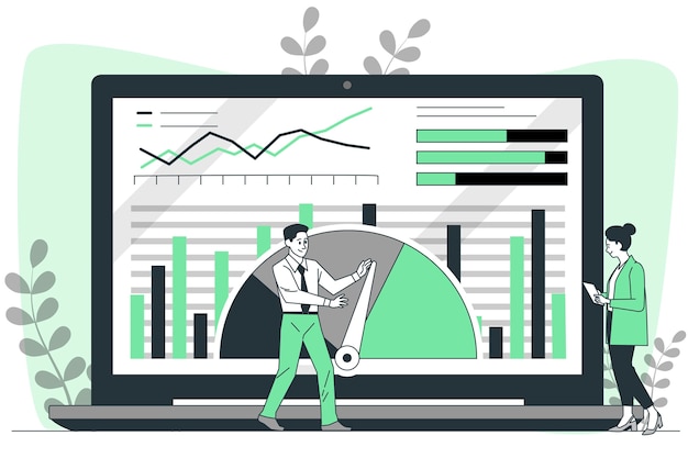 Vettore gratuito illustrazione del concetto di benchmark