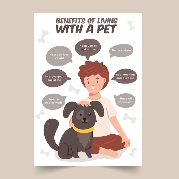 Free vector benefits of living with a pet