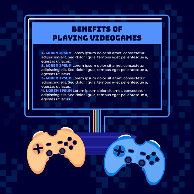 मुफ़्त वेक्टर benefits of playing videogame infographic template