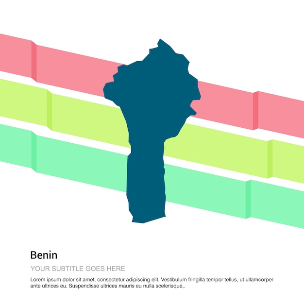 Benin map design with white background vector