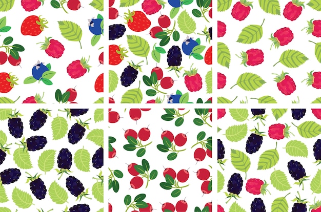 Free vector berries backgrounds set