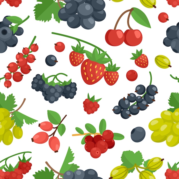 Free vector berries color seamless ornament