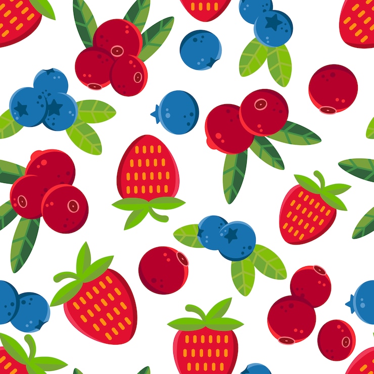Free Vector berries pattern background