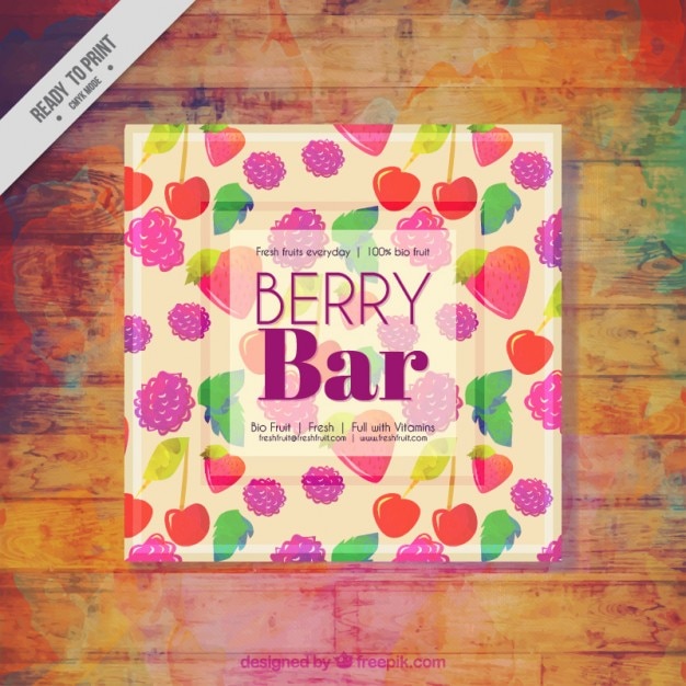 Free vector berry flyer in watercolor effect