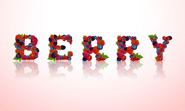 Free Vector berry word lettering