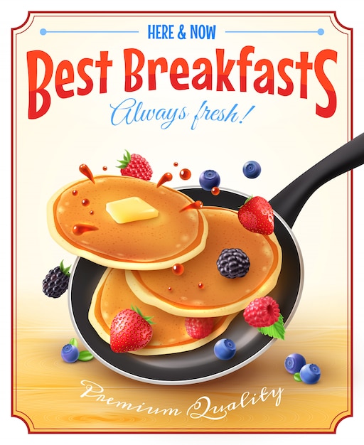 Best breakfasts vintage advertisement poster